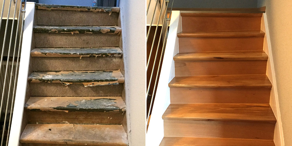 Schöne Kombination: Alte Treppe mit Parkett renovieren