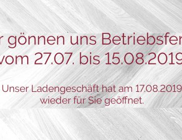 Betriebsferien 2019 von Parkett Remel