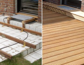 Bestehende Terrasse mit Holz belegen: Terrassenrenovierung vorher und nachher