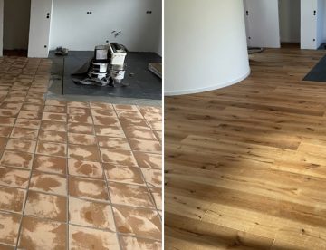 Fliesenboden renovieren mit Vinyl, Parkett oder Laminat